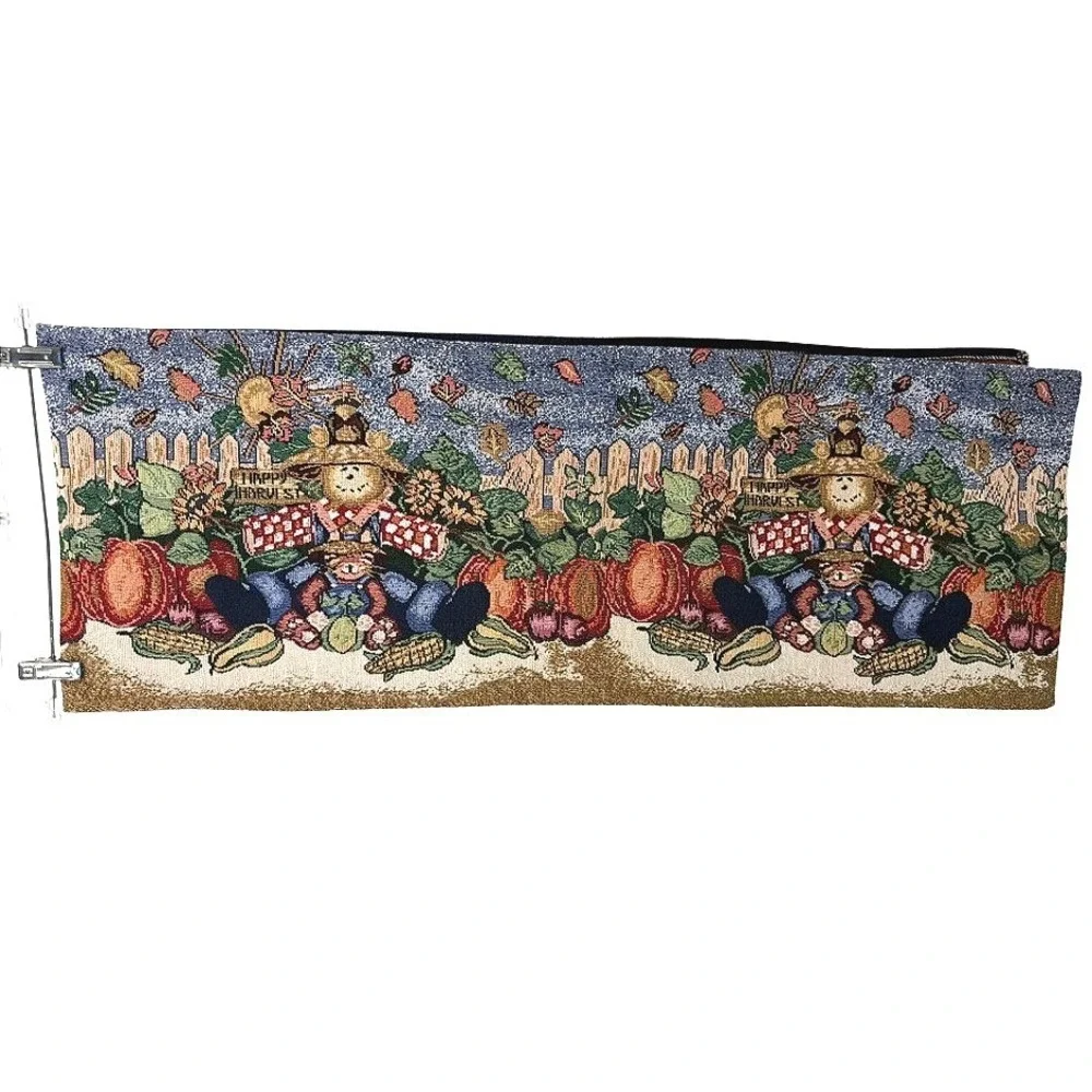 Table Runner Happy Harvest Scarecrow Fall Autumn Thanksgiving Rustic Decor OS